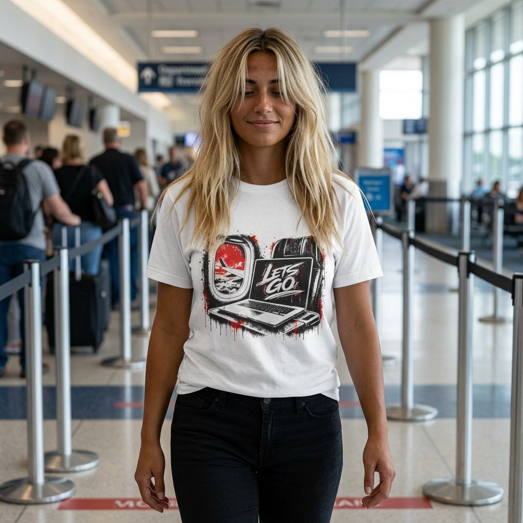 Let's Go Airplane Window T‑Shirt